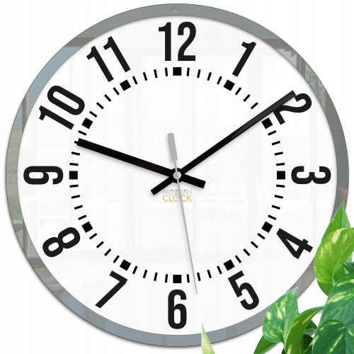 Clock for home ModernClock Wall Clock White, Black, Cream, Grey Tones, 30 cm