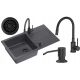 Quadron Ready Max single-bowl sink, black granite