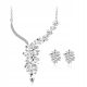  Silver set with cubic zirconia necklace and earrings