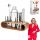 Bartender Set with Bamboo Steel Stand, 12-piece