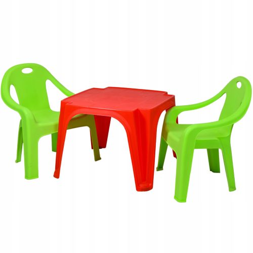  Children's table, plastic table + 2 chairs set