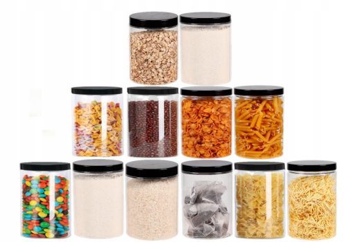 Food Container Glass Container 1L 1000ml for Pasta Flakes 12 Pcs