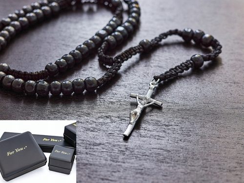  ROSARY NECKLACE WITH PAPAL CROSS