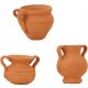  3 clay jugs - up to 2.6 cm high, for figures 9-11 cm