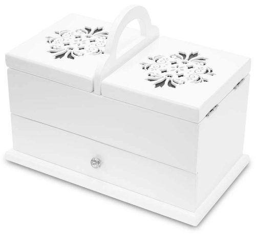 Boxes and Chests Openwork Jewelry Box for Threading Machines – WHITE