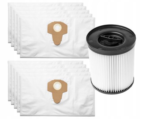  Synthetic vacuum cleaner bags for Parkside PWD 10 pieces + FILTER 11 pieces.