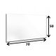 Glass pane 70 x 50 x 6 mm, tempered glass, white polished