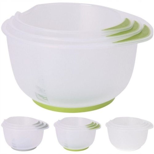 Kitchen Bowls BOWL SET, non-slip kitchen measuring cup, 3-piece, white and green