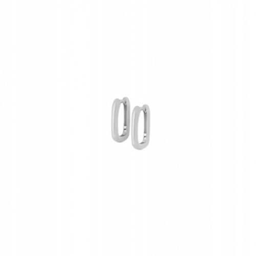  Rhodium-plated oval earrings 1.3 cm ANIA KRUK