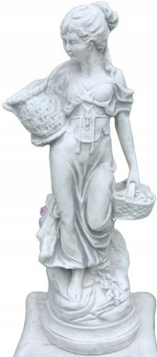  Concrete garden figure - woman with flowerpot baskets