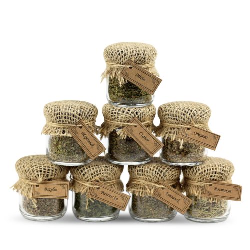  Set of 8 Dried HERBS in Jars AROMATIC