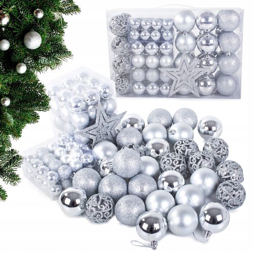  CHRISTMAS BALLS FOR THE CHRISTMAS TREE 6/4/3 cm SET OF 100