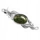  BROOCH with green AMBER SILVER 925 gift