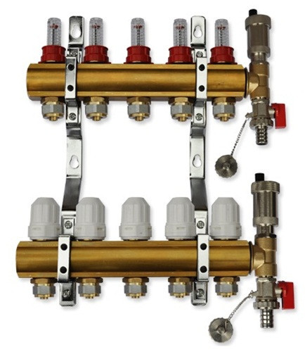 Underfloor heating distributor 6 for underfloor heating