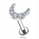  LABRET SILVER MOON ZIRCONS TITANIUM G23 1.2/6