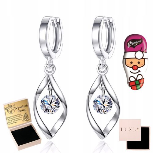  925 SILVER EARRINGS CRYSTAL GIFT FOR A WOMAN