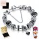  WOMEN'S SILVER BRACELET WITH ENGRAVING MODULAR FOR CHARMS 925 SILVER HEART