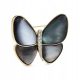  PINETS 14K Gold Plated Butterfly Mother of Pearl Brooch