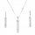  Women's Set Silver Surgical Steel Icicles Crystal Necklace Earrings