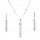  Women's Set Silver Surgical Steel Icicles Crystal Necklace Earrings