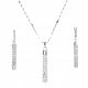  Women's Set Silver Surgical Steel Icicles Crystal Necklace Earrings