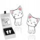  RHODIUM-PLATED SILVER CAT EARRINGS ENGRAVING