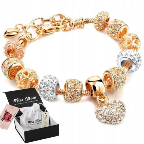  MODULAR BRACELET charms GOLD heart GOLD