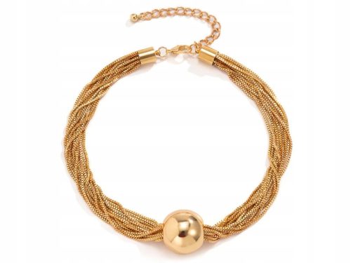  Gold choker necklace chains with a large ball