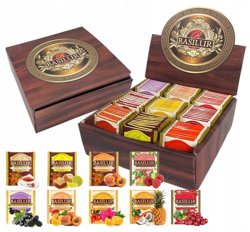  Fruit tea set - 9 FLAVORS Basilur - tea set for a GIFT - 90 pcs.