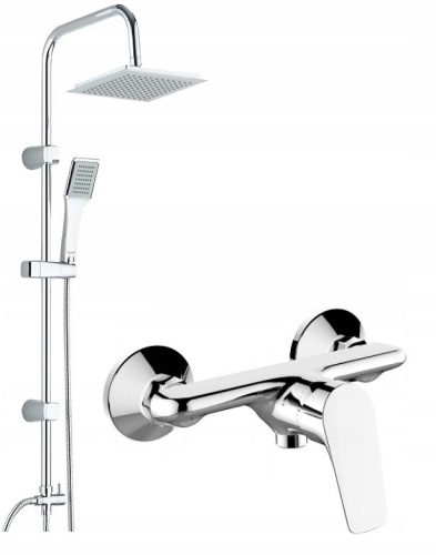 Chrome shower fitting Invena Dafni + surface-mounted shower set Anko series