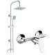 Chrome shower fitting Invena Dafni + surface-mounted shower set Anko series