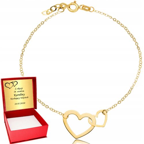  Euphoria Bracelet 585 Two Hearts Gold 17 cm