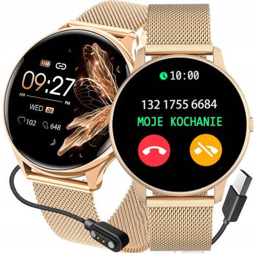  SMARTWATCH watch G.ROSSI SMS WhatsApp STEPS with good battery GOLD gift