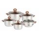 Set de cuisine MG home Verso Wood, ensemble de casseroles en acier inoxydable, 9 pièces.