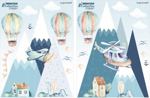  LARGE wall stickers for boys MOUNTAINS, AIRPLANE