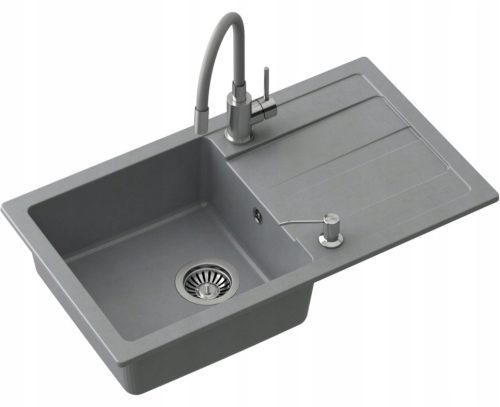 Quadron HODLER single-bowl sink, grey granite tones