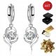  WOMEN'S SILVER EARRINGS ENGLISH CRYSTALS 925 GIFT FOR MOTHER WIFE