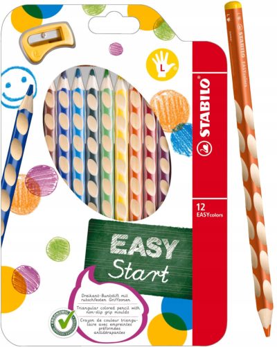  Stabilo Easycolors pencil crayons for left-handers, 12 colors