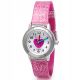  Girls' wrist watch with glitter. Includes exercises for learning the time.