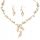 JEWELRY SET wedding EARRINGS NECKLACE leaves