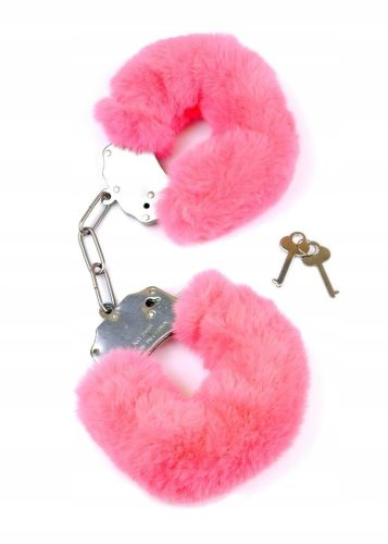 Cool, funny gadgets ADORABLE PINK METAL HANDCUFFS WITH FUR