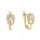  Gold earrings with shiny zircons gold pr585 14K + box