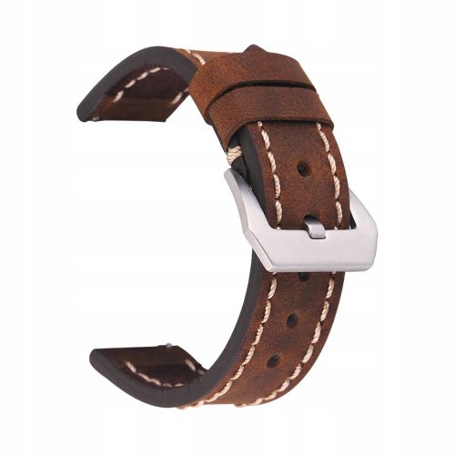  Leather watch strap 22mm brown + spring bars