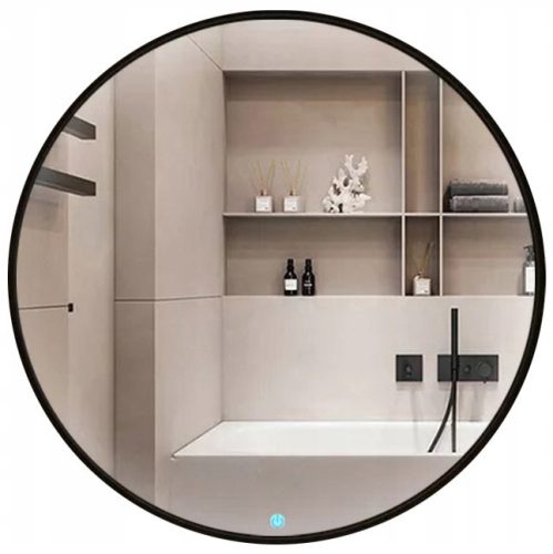 Bathroom mirror Galakor 50 cm black wall mirror with LED switch