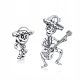  ORNAMO Silver Earrings Merry Skeletons with Guitar 925 Silver