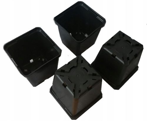  Formplast flowerpot 9 cm x 9 x 9 cm, black plastic