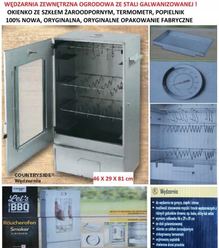  SMOKEHOUSE GALVANIZED STEEL GLASS 46x29x81 cm