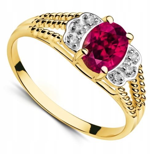  RUBY GOLD ENGAGEMENT RING 333 SIZE 10-23