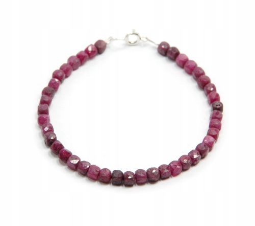  Bracelet natural rubies, corundum cubes 4mm f