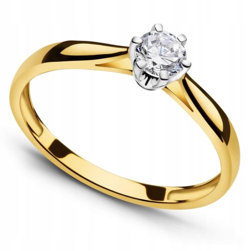  GOLD CUBIC ZIRCONIA ENGAGEMENT RING 8K SIZE 7-24